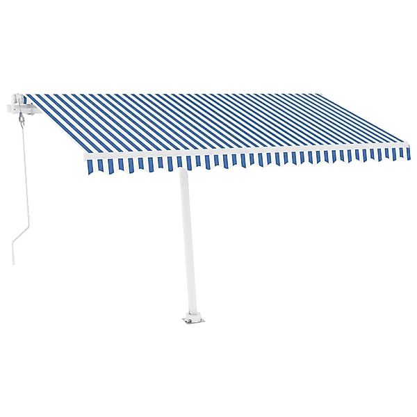 furnicato Standmarkise Automatisch 400x300 cm Blau/Weiß günstig online kaufen