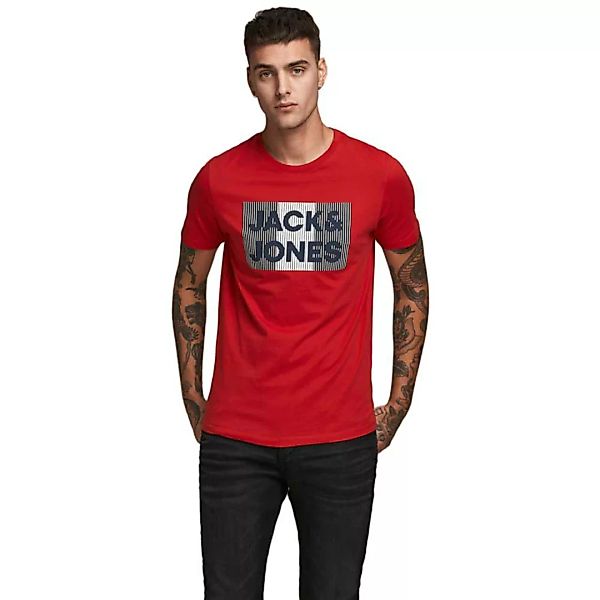Jack & Jones Corp Logo Kurzärmeliges T-shirt S True Red / Detail Play / Sli günstig online kaufen
