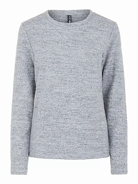 Pieces Pam Langarm-t-shirt Mit O-ausschnitt S Dark Grey Melange günstig online kaufen