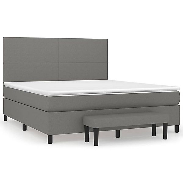 vidaXL Boxspringbett Boxspringbett mit Matratze Dunkelgrau 180x200 cm Stoff günstig online kaufen