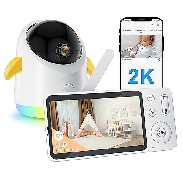 Boifun Babyphone Babyphone mit Kamera Video Baby Monitor Babyfon, 5" Babyph günstig online kaufen