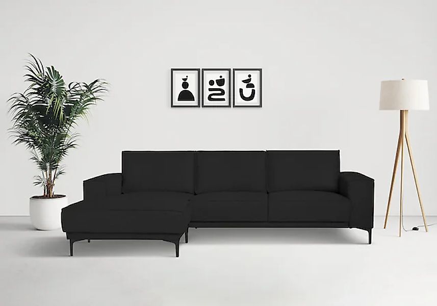 Places of Style Ecksofa »Polsterecke Oland, Struktur, Flachgewebe, Luxus-Mi günstig online kaufen