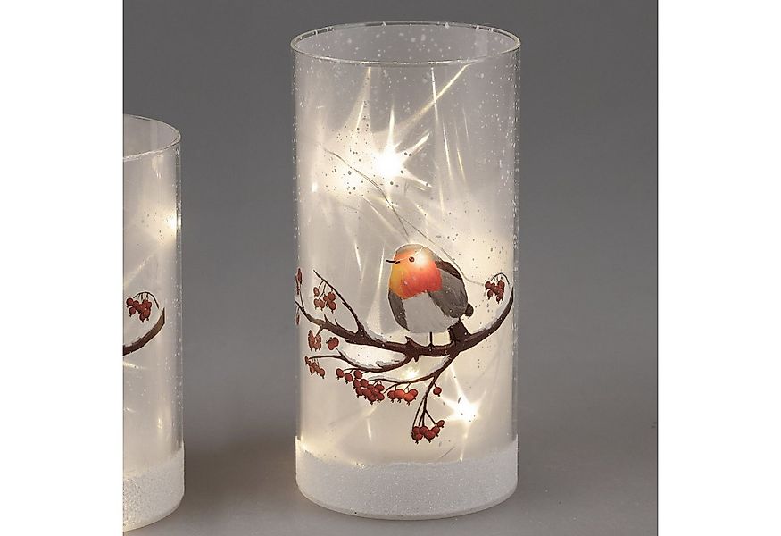 formano LED Tischleuchte Winterzeit, Mit Timerfunktion, Weiß, Motiv: Vogel günstig online kaufen