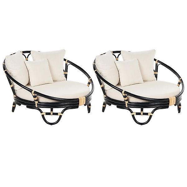 Beliani Sonneninsel Schwarz Beige 110x112x71 günstig online kaufen