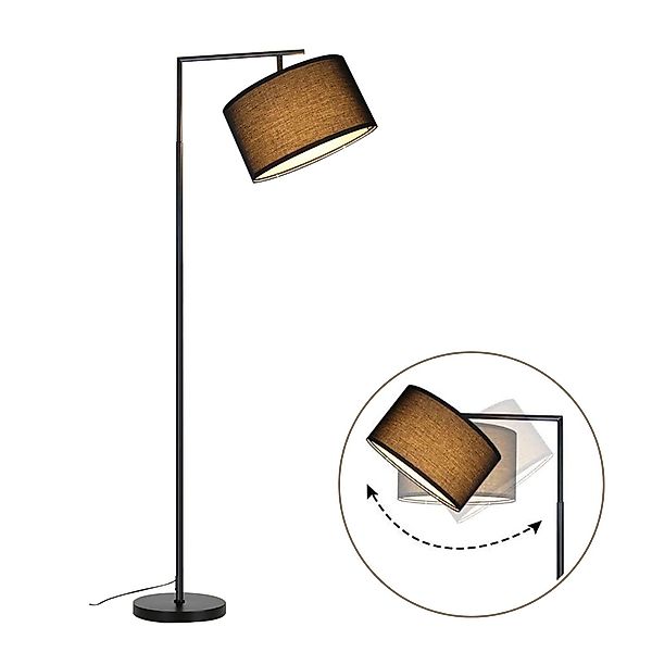 Nettlife Stehlampe Wohnzimmer Schwarz Stehleuchte Stoffschirm günstig online kaufen