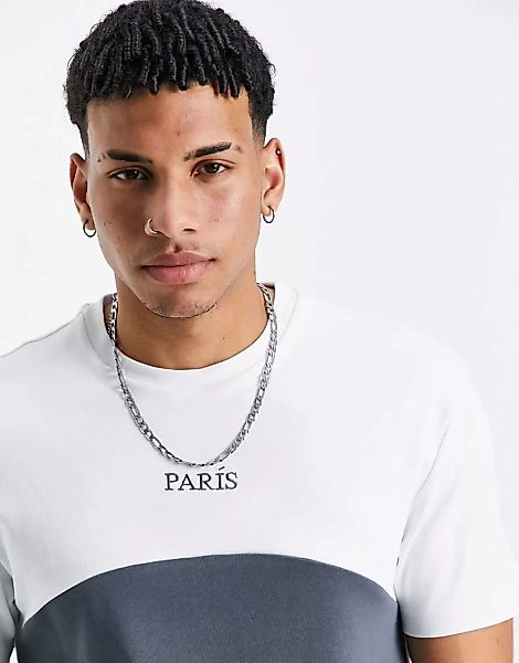 River Island – T-Shirt im Blockfarbendesign mit „Paris“-Print in Grün günstig online kaufen