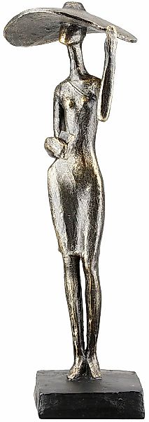 Casablanca by Gilde Dekofigur "Skulptur Frau Lady mit Hut bronzefarben H. 3 günstig online kaufen