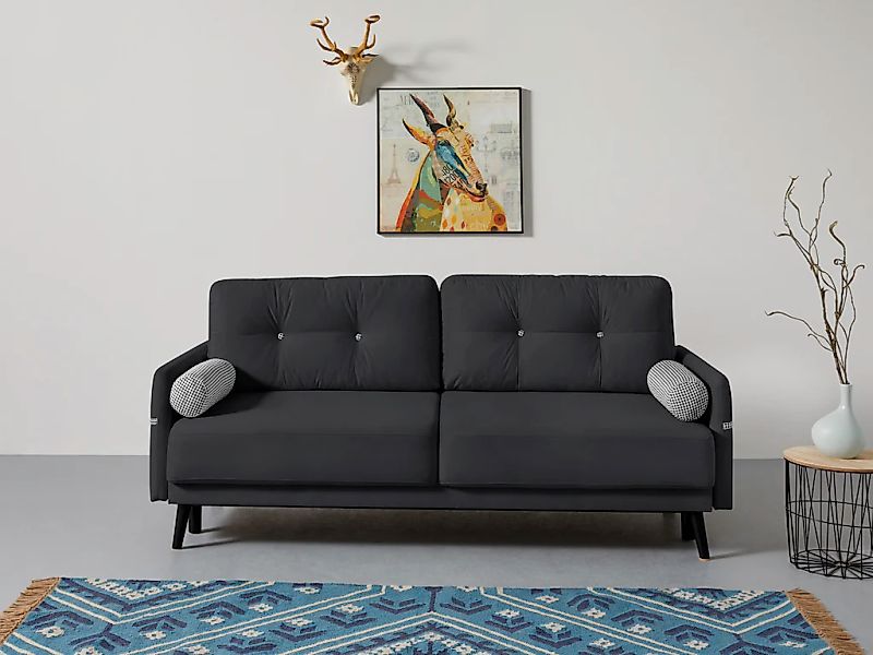 INOSIGN Schlafsofa "Emily", incl. Bettfunktion und Bettkasten, Seitentache günstig online kaufen