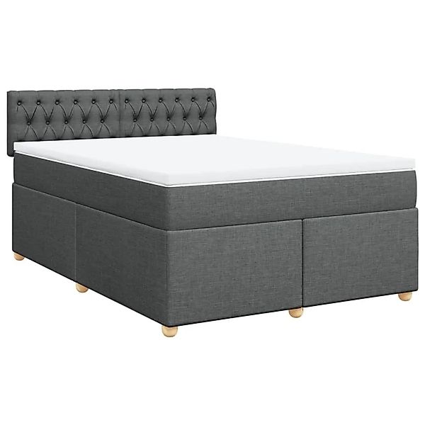 vidaXL Boxspringbett mit Matratze Dunkelgrau 160x200 cm Stoff 3286739 günstig online kaufen