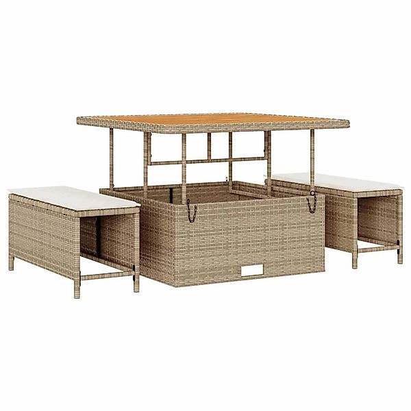 vidaXL Garten-Sofa-Set 9-Tlg Beige Poly Rattan 3362016 günstig online kaufen