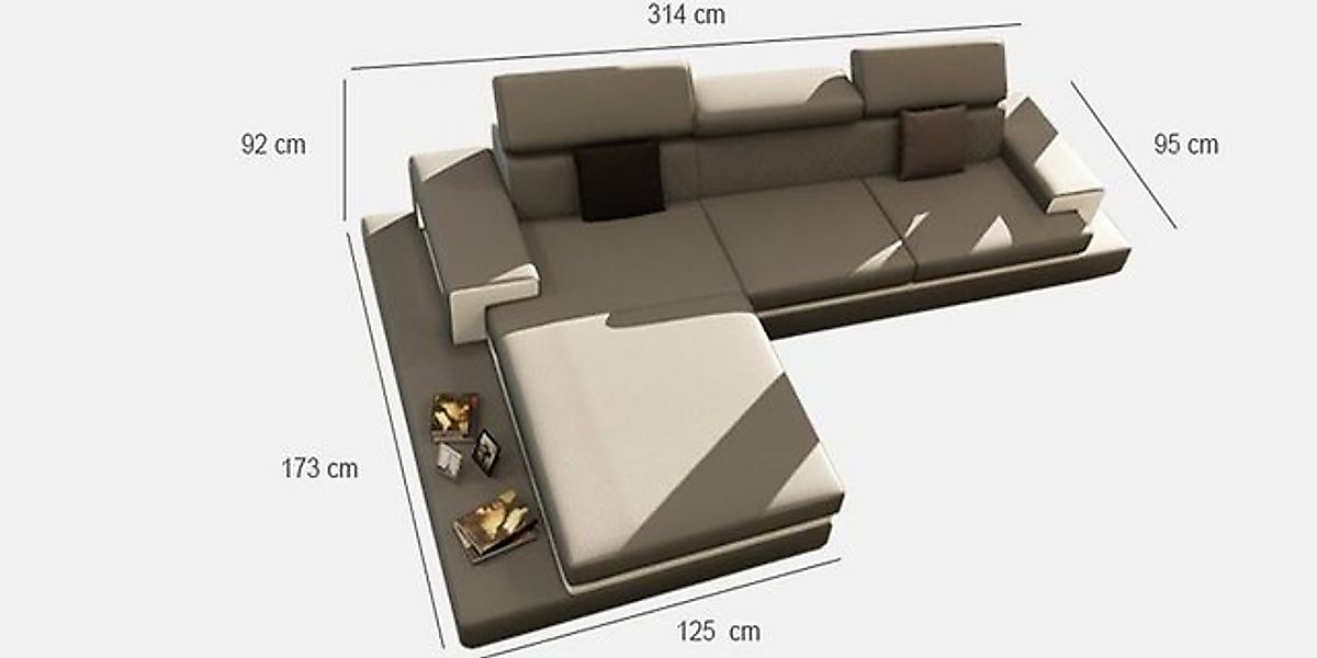 Xlmoebel Ecksofa Sofa Ecke Polster Couch Wohnlandschaft Sitz Eckgarnitur au günstig online kaufen