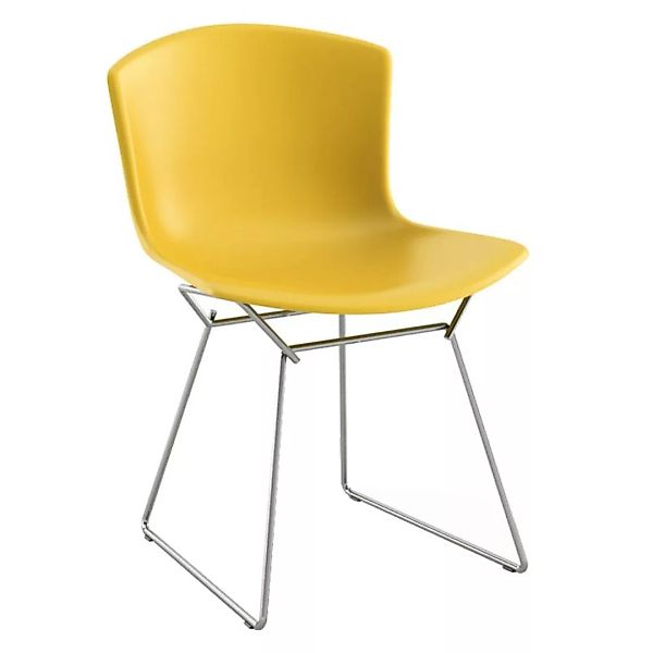 Knoll International - Bertoia Molded Shell Side Chair Gestell Chrom - gelb/ günstig online kaufen