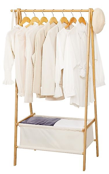 Yorbay Kleiderständer Garderobenständer aus Bambus, 88x49x149 günstig online kaufen