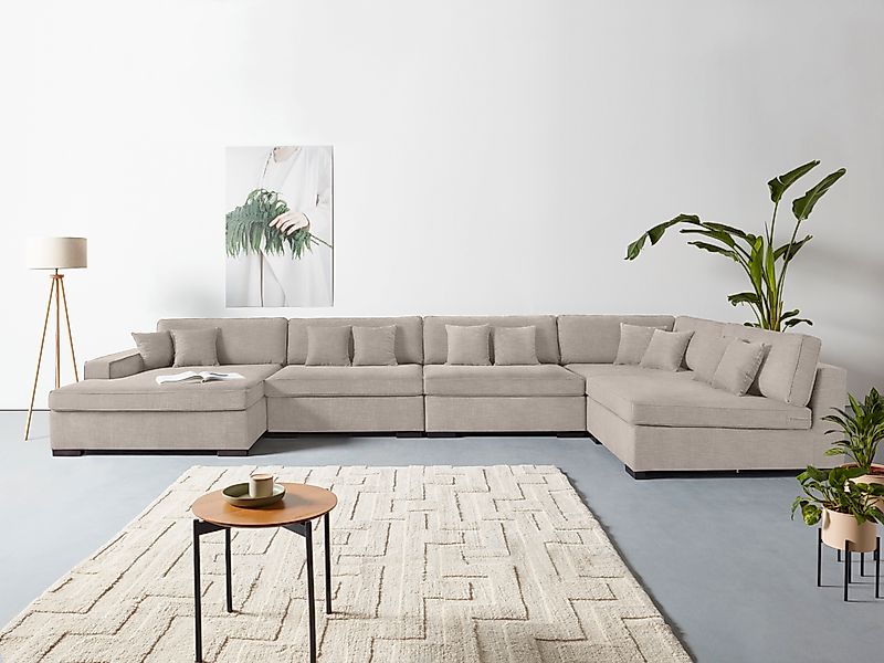 Home affaire Wohnlandschaft »Skara XXL U-Form«, Lounge-Sofa XXL mit Federke günstig online kaufen