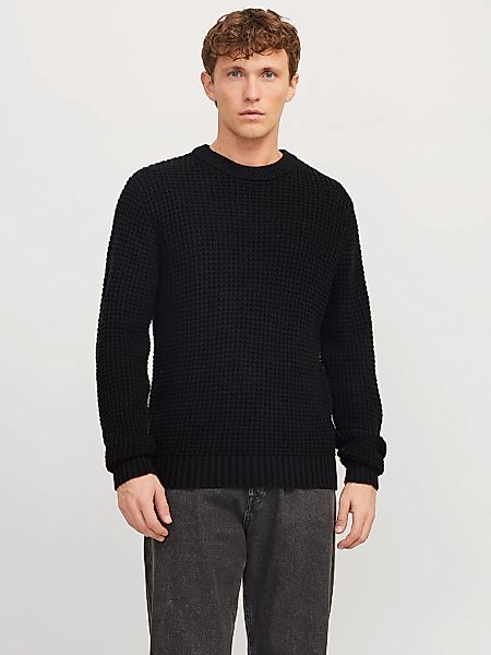 Jack & Jones Rundhalspullover "JCOZION KNIT CREW NECK BF", mit markanter St günstig online kaufen