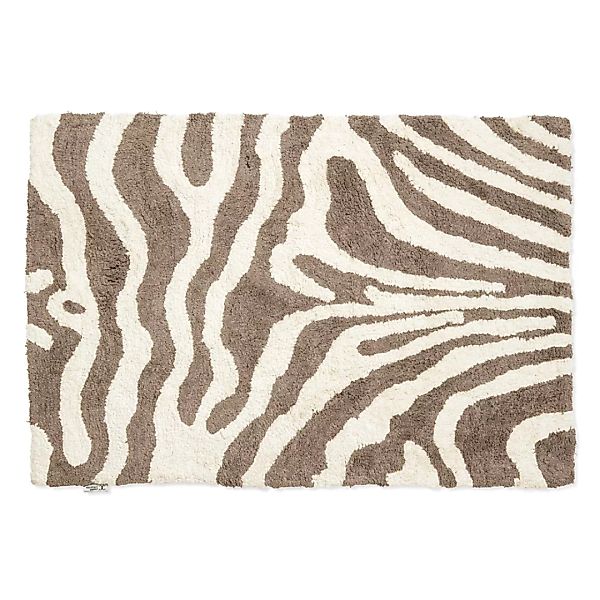 Zebra Badezimmer Teppich 60 x 90cm Simply taupe-weiß günstig online kaufen