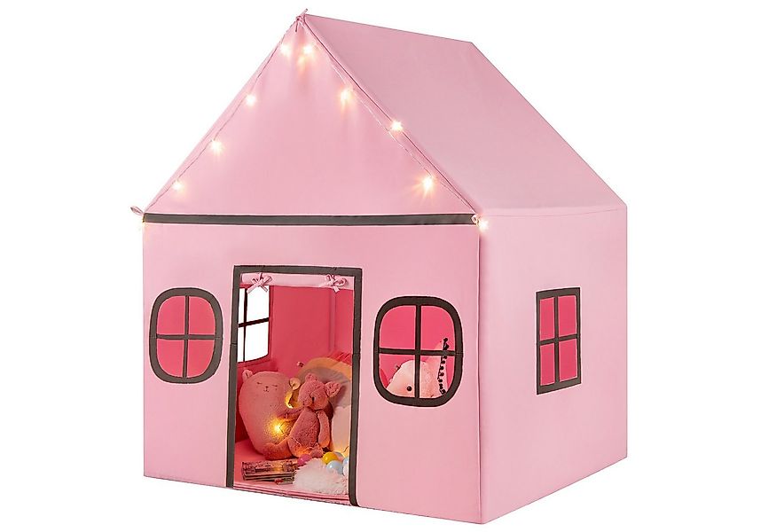 COSTWAY Spielzelt Kinderzimmer, Kinderzelt mit Türvorhang & Sternlichter günstig online kaufen