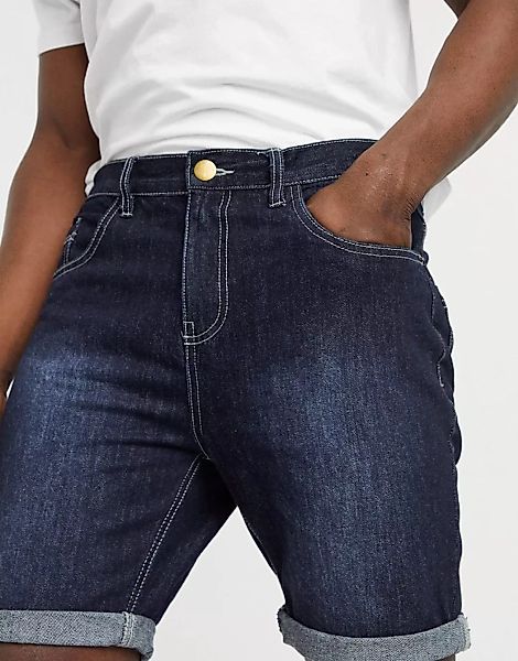 Brave Soul – Schmal geschnittene Shorts in mittlerer Waschung-Marineblau günstig online kaufen