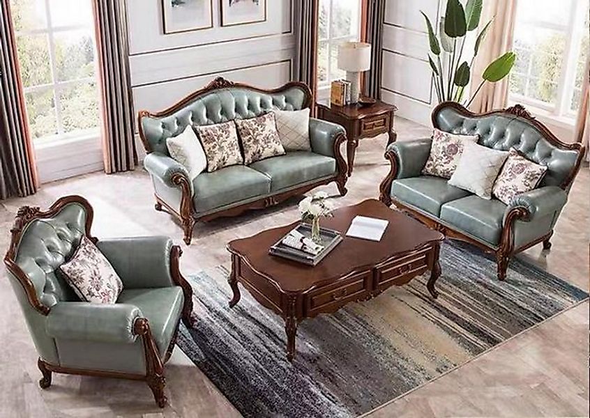 JVmoebel Sofa Sofagarnitur 3+2+1 Sitz Chesterfield Möbel Wohnzimmer Textil günstig online kaufen