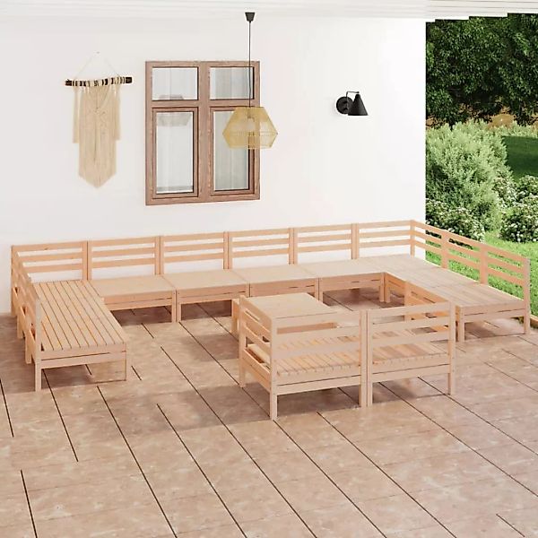 13-tlg. Garten-lounge-set Massivholz Kiefer günstig online kaufen