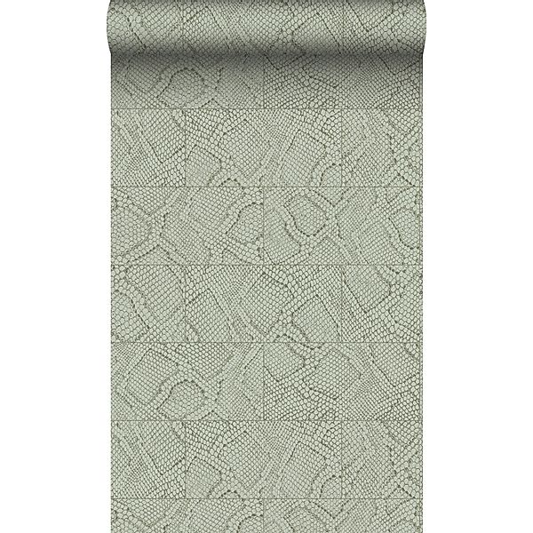 Origin Wallcoverings Tapete Fliesenmuster mit Schlangenhaut-Motiv Hellgrau günstig online kaufen