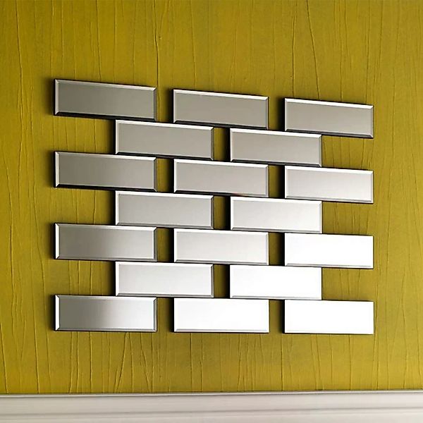 Design Wandspiegel in Ziegel Optik 100 cm breit günstig online kaufen