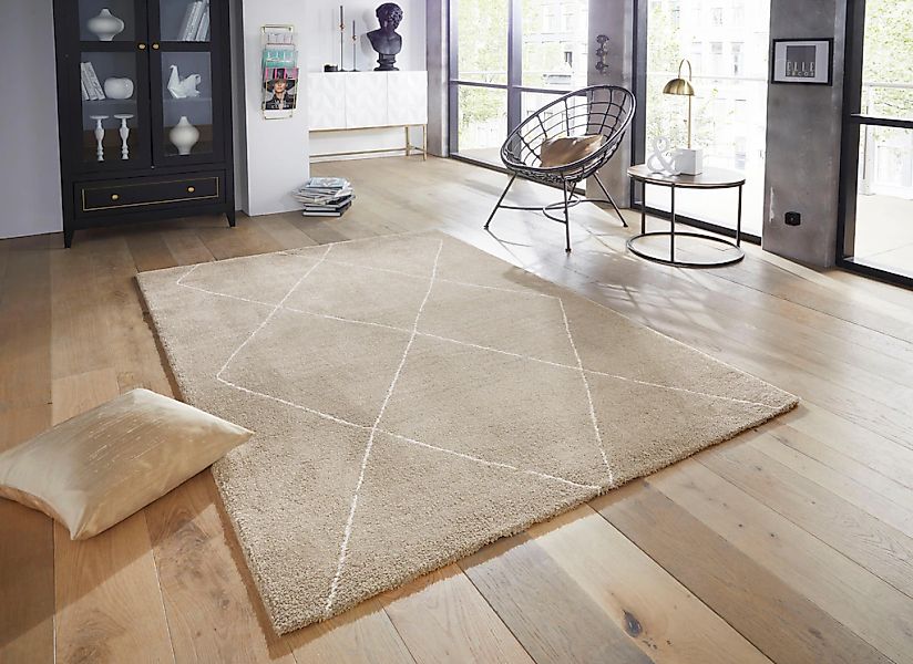 ELLE DECORATION Teppich "Massy" rechteckig 14 mm Höhe Kurzflor, Teppich, Mo günstig online kaufen