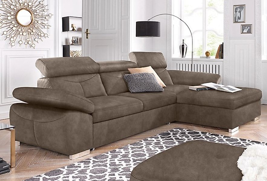 exxpo - sofa fashion Ecksofa »Spring, super bequem, mit Armteil- und Kopfte günstig online kaufen