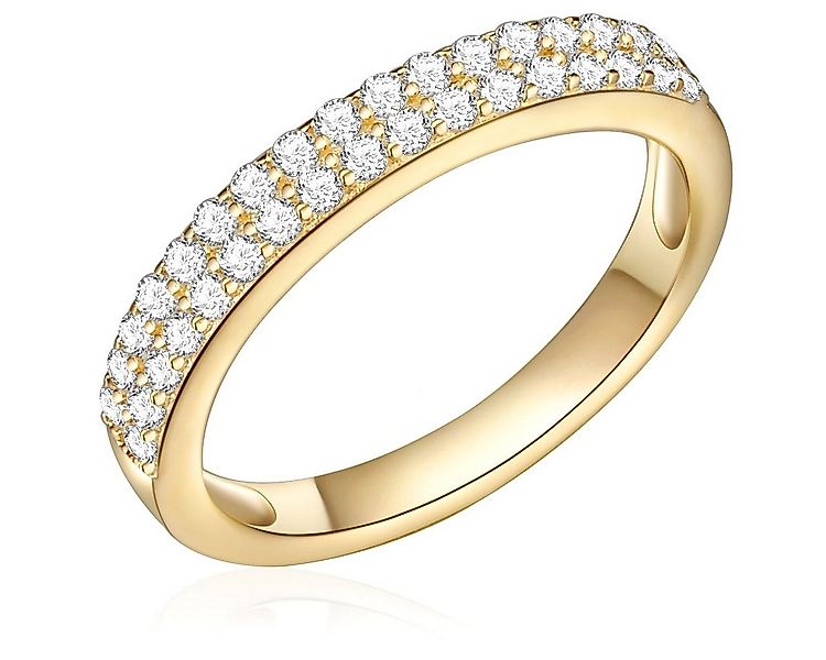 Rafaela Donata Silberring gelbgold, mit funkelnden Zirkonia-Steinen günstig online kaufen