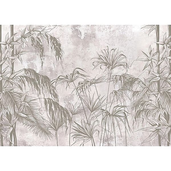 Sanders & Sanders Poster Tropische Pflanzen Grau 1.1 x 1.55 m 601238 günstig online kaufen
