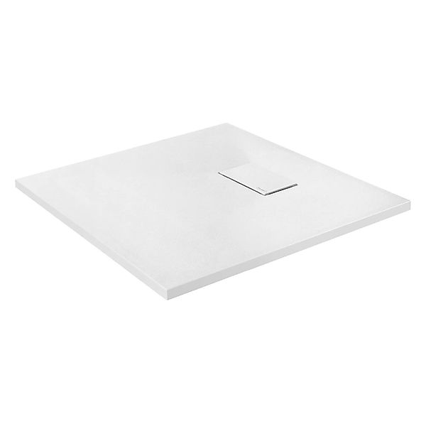 LuxeBath Duschwanne 80x80 cm Weiß aus SMC Höhe 30 mm Schiefer-Optik günstig online kaufen