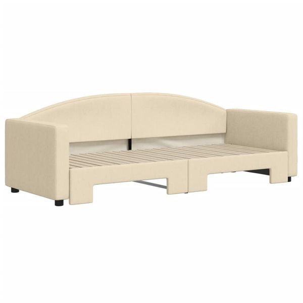 vidaXL Bett Tagesbett Ausziehbar Creme 80x200 günstig online kaufen