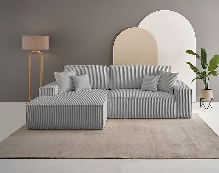 andas Ecksofa »FINNLEY Schlafsofa 267 cm, L-Form mit Schlaffunktion & Bettk günstig online kaufen