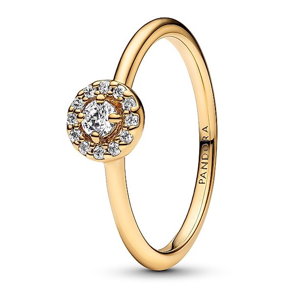 Pandora Solitärring Runder Pavé Heiligenschein Goldfarben günstig online kaufen