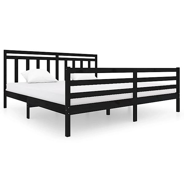 vidaXL Massivholzbett Schwarz 200x200 cm1052233 günstig online kaufen