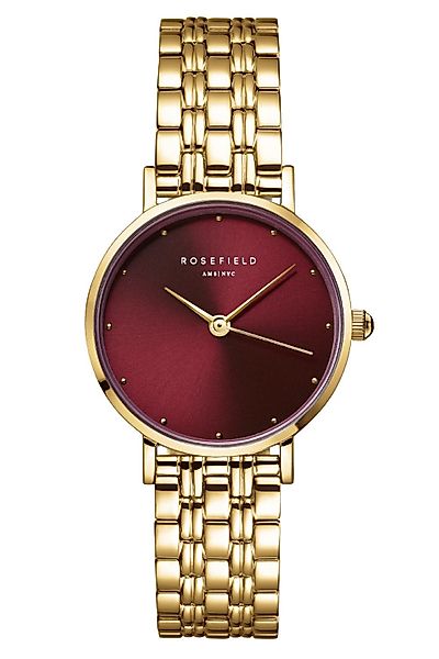ROSEFIELD Quarzuhr The Small Edit Goldfarben/Burgunderrot günstig online kaufen