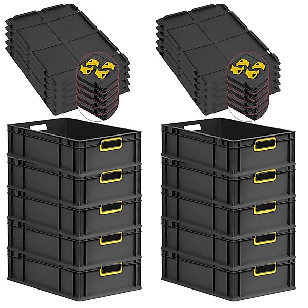 PROREGAL SparSet 10x Eurobox Nextgen Color Mit Auflagedeckel HxBxT 17x40x60 günstig online kaufen