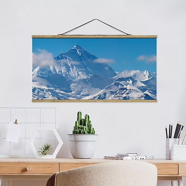 Stoffbild Berge mit Posterleisten - Querformat Mount Everest günstig online kaufen