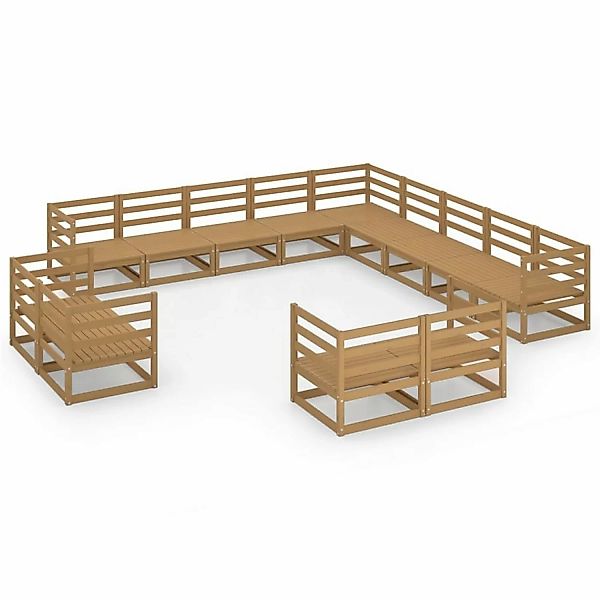 vidaXL 13-tlg Garten-Lounge-Set Massivholz Kiefer Modell 21 günstig online kaufen