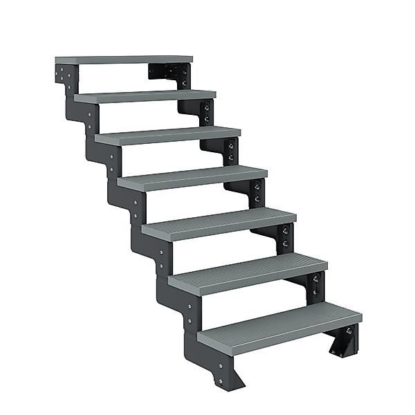Dolle Außentreppe Gardentop Anthrazit 7 Stufen 100 cm Grau Ohne Geländer günstig online kaufen