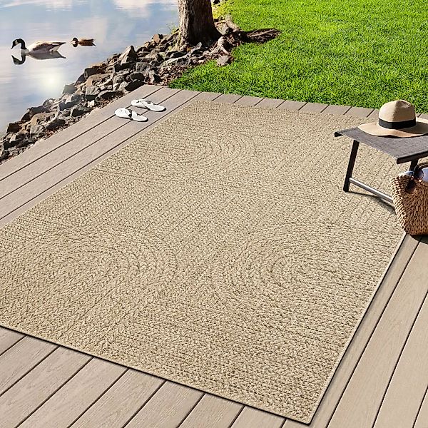 merinos Teppich "Kenzy" rund 10 mm Höhe robuster In- und Outdoor Teppich im günstig online kaufen