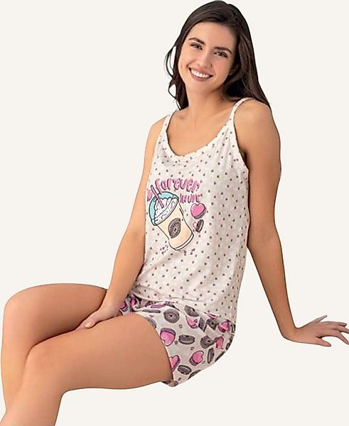 fashionshowcase Pyjama Damen Schlafanzug mit Shorts & Top, weicher Baumwoll günstig online kaufen
