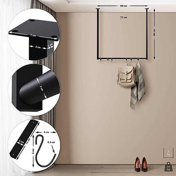 CLP Garderobenständer Fenton, mit 6 Kleiderhaken, günstig online kaufen