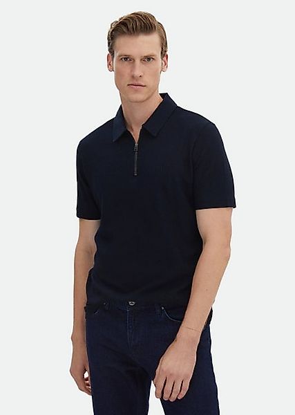 RAMSEY Poloshirt Jacquard-T-Shirt mit Polokragen aus 100 % Baumwolle günstig online kaufen