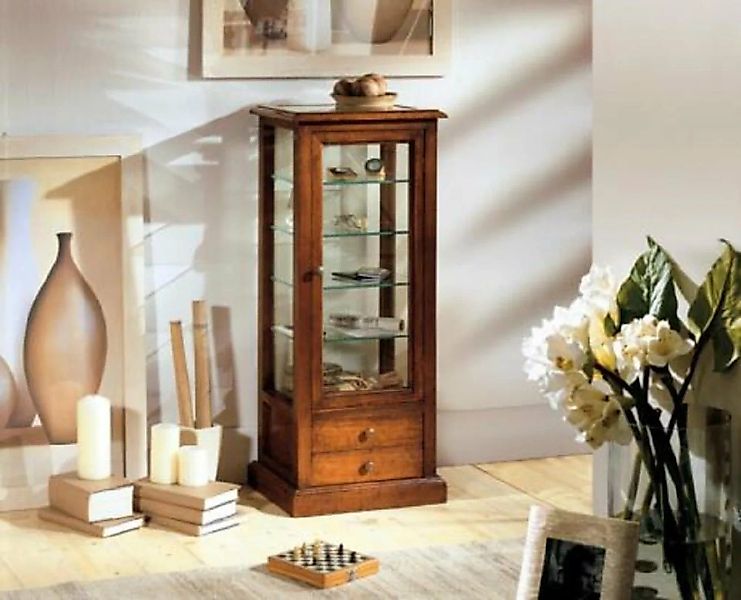 JVmoebel Vitrine Möbel Anrichte Massive Holz Vitrinen Glas Schrank Echtholz günstig online kaufen