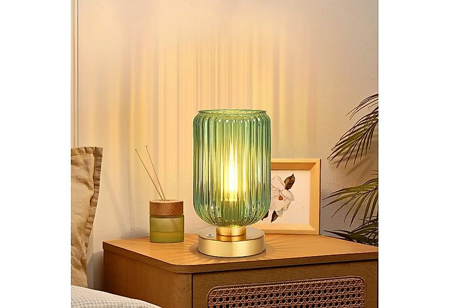 Jibenhome LED Tischleuchte Glas-Tischlampe für Schlafzimmer,Dimmbar/Kabello günstig online kaufen