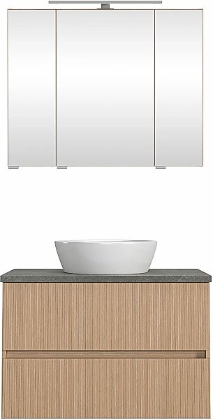 welltime Badmöbel-Set "80 cm breit, Badmöbel mit LED-Beleuchtung", Held Möb günstig online kaufen