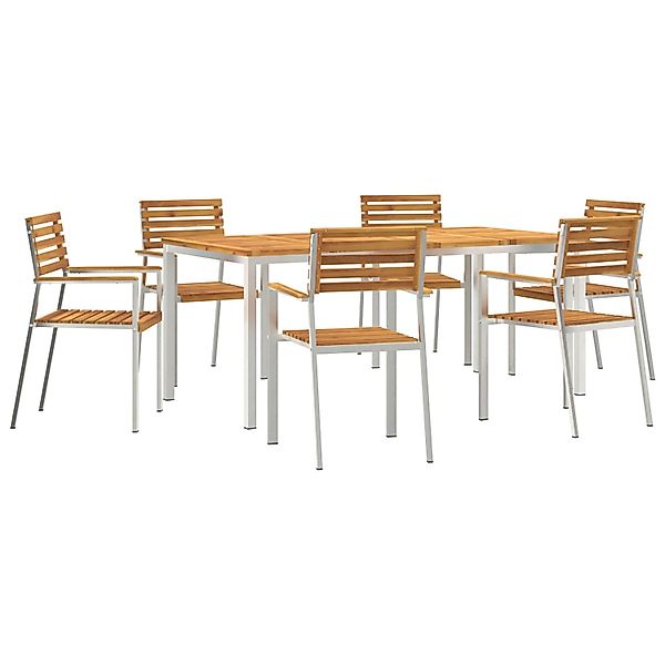 vidaXL 7-Teiliges Garten Dining Set Massivholz Akazie 3334778 günstig online kaufen