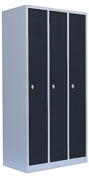 Steelboxx Spind Lüllmann® Garderobenschrank, 3 Abteile, 1800 x 885 x 500 mm günstig online kaufen
