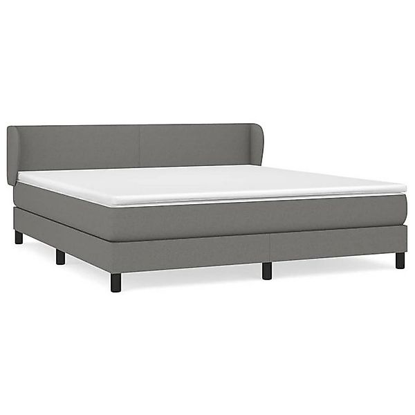 vidaXL Boxspringbett, Boxbett mit Matratze Dunkelgrau 180x200 cm Stoff günstig online kaufen